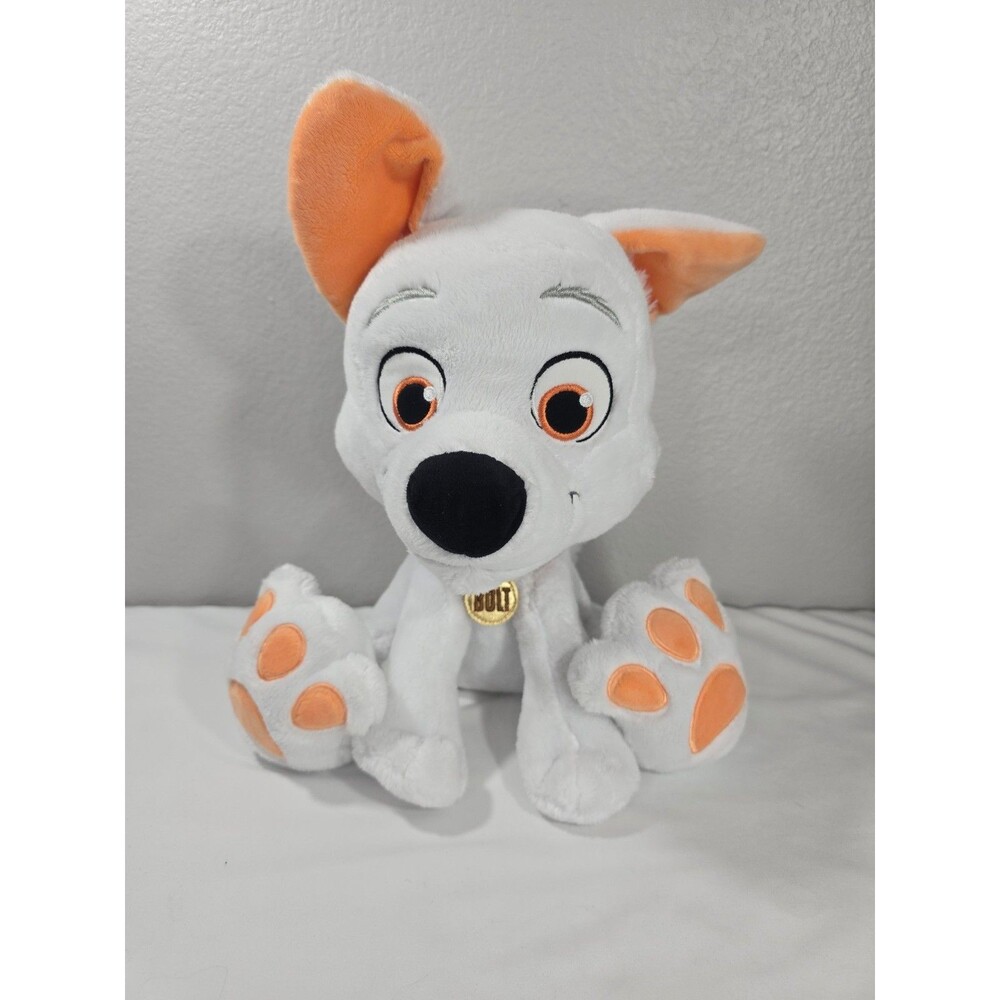 Disney Parks Bolt Big Feet Plush Stuffed Animal Dog 11.75 Movie Toy White Puppy